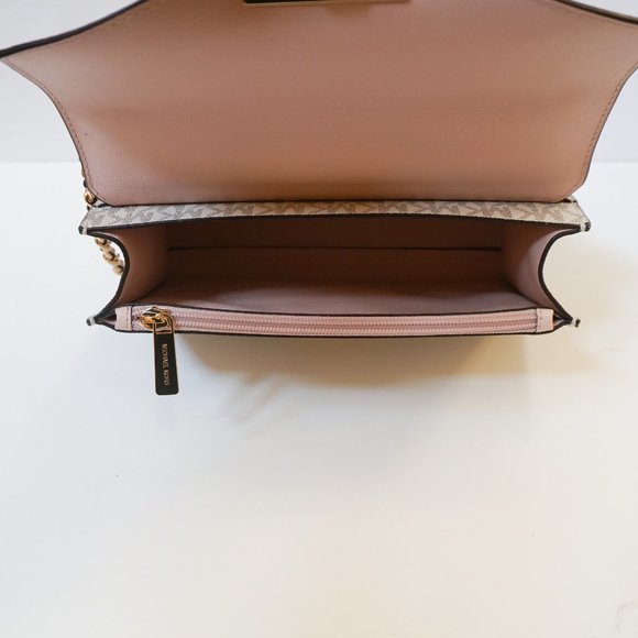 Michael Kors Rose Medium Flap Shoulder Crossbody Bag MK Vanilla Pink - Picture 10 of 14